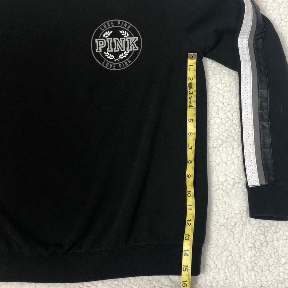Victoria’s Secret PINK Limited Edition Sweatshirt Collegiate Striped Arm Emblem - Picture 6 of 8